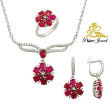 Gümüş zirkon taşlı set